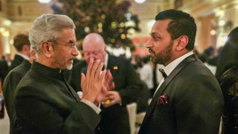 External Affairs Minister S Jaishankar with Donald Trump's pick for the FBI chief Kash Patel