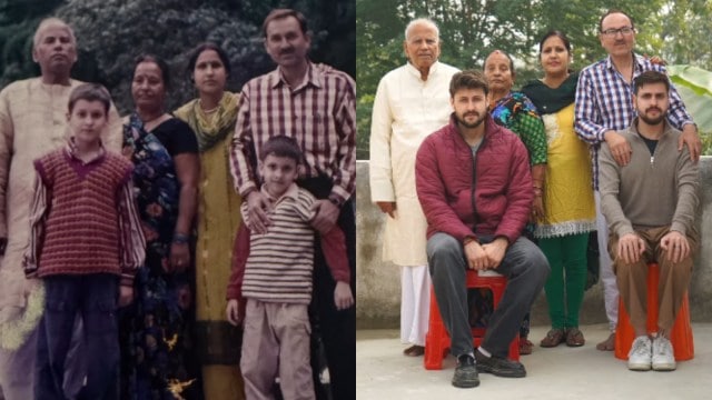 Family recreates 17-year-old photo (Image source: @fake_firangi/Instagram)