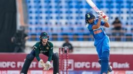 India Women vs Ireland Women (IND-W vs IRE-W) 2nd ODI Live Score Streaming Online & Telecast Channel Today: Indian skipper Smriti Mandhana playing a shot against Ireland.