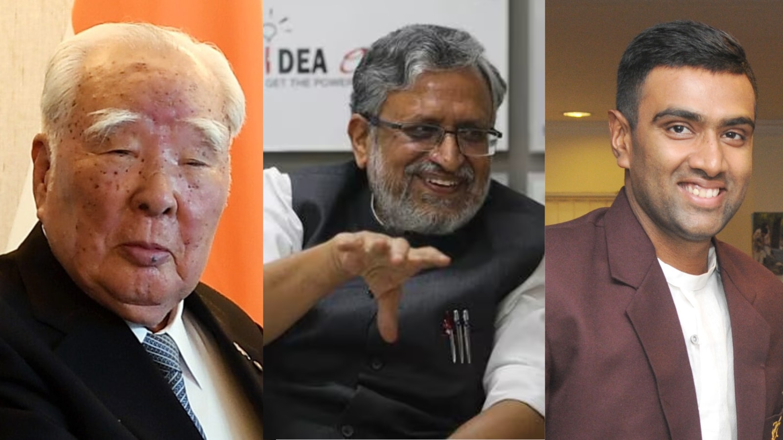 Padma Awards 2025: Former Suzuki chief Osamu Suzuki, Former Bihar deputy chief minister Sushil Modi, and cricketer R Ashwin have been awarded. (Wikimedia Commons/ Express File Photo)