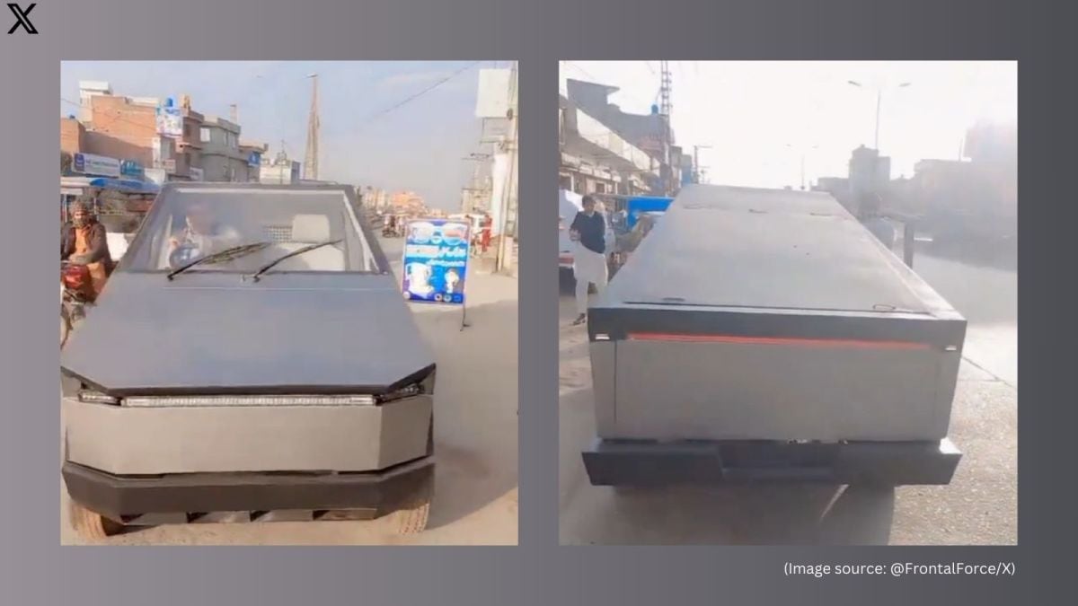 A replica of Tesla's cybertruck was psotted in Pakistan