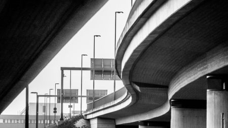 economic survey road bridge highway seen from below