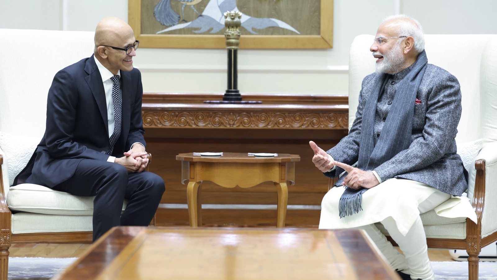 Nadella and Modi discuss India's AI future.