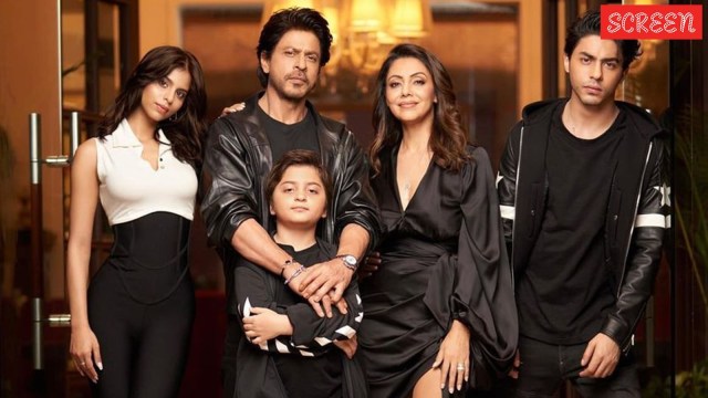 Shah Rukh Khan with Gauri and their kids