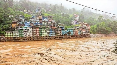 sikkim flood 2023, landslides, indian express