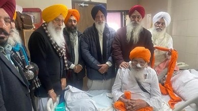 Surat Singh Khalsa with his supporters in Ludhiana 's DMCH