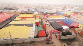 Ahead of Maha Kumbh, race against time as tent city rises along Ganga