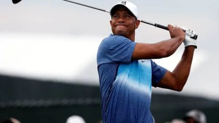 Tiger Woods in action.