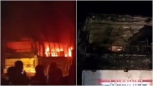tripura picnic bus fire