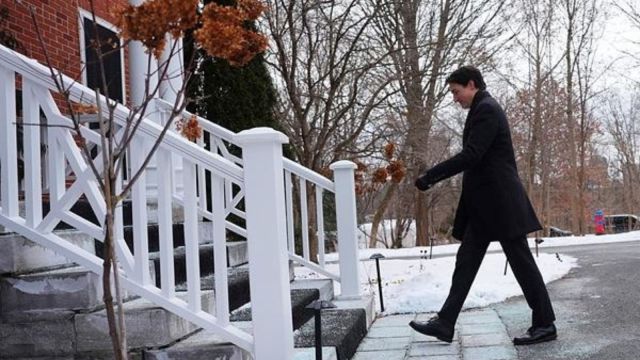 Canada Prime Minister Justin Trudeau leaves a news conference after announcing his resignation as Liberal leader outside Rideau Cottage in Ottawa on Monday, Jan 6, 2025. (AP Photo)