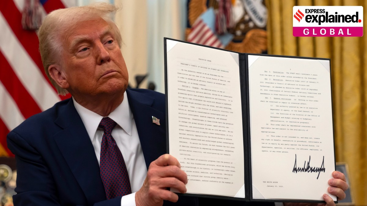Trump displays an executive order he signed amidst the birthright citizenship debate