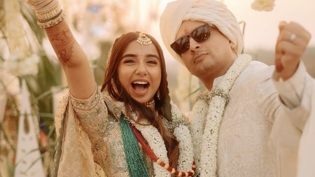 Prajakta Koli and Vrishank Khanal are officially married! From her stunning Anita Dongre lehenga at the Haldi ceremony to her breathtaking bridal look, check out all the details of her dreamy wedding celebrations.