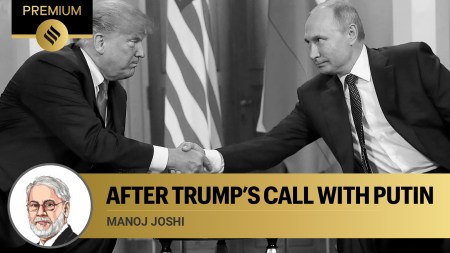 US President Donald Trump with Russian President Vladimir Putin. (AP/File)