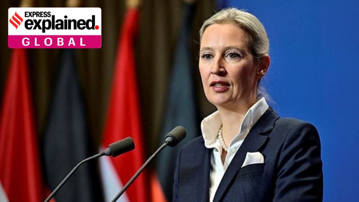 AfD leader Alice Weidel addressing a press conference with Hungarian PM Viktor Orban. (Reuters Photo)