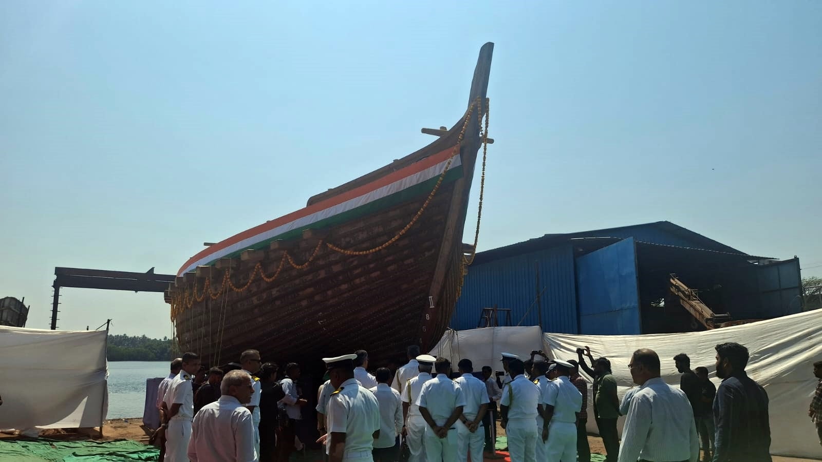 Ancient ‘stitched’ ship launched in Goa, to retrace ancient trading routes by year end
