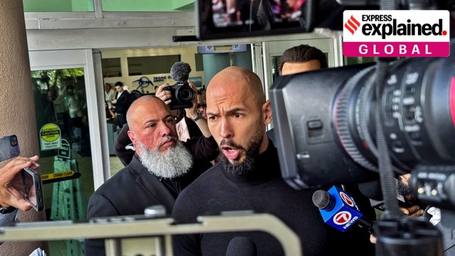 Andrew Tate speaks to the media upon arrival from Romania in Fort Lauderdale, Florida, U.S. February 27, 2025.