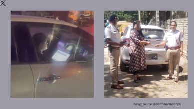 Sharing the video, the official handle of DCP Traffic North, Bengaluru wrote, “Work from home not from car while driving" (Image source: @DCPTrNorthBCP/X)