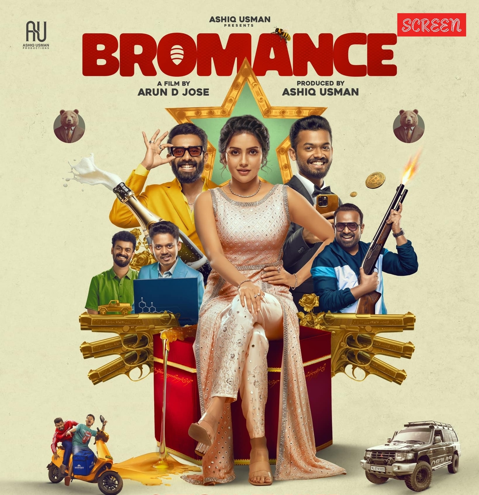 In Bromance, Mathew Thomas delivers a solid performance as Binto, demonstrating notable growth as an actor and proving his capability for more mature roles.