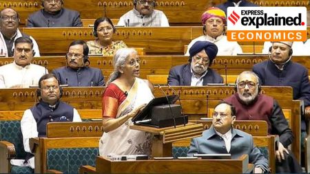 The FM surprised everyone by announcing massive income tax relief by raising the tax rebate level to an annual income of Rs 12 lakh. This level has been Rs 7 lakh until now. (PTI Photo of Nirmala Sitharaman giving her Budget speech in the Lok Sabha on February 1 2025)