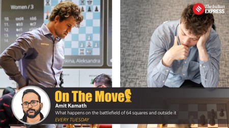 Magnus Carlsen had accused Hans Niemann of cheating in 2022 which led to a $100 million lawsuit. (PHOTOS: Partha Paul, Hans Niemann X)