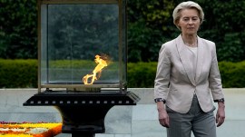 India EU European Commission President Ursula von der Leyen at Rajghat in New Delhi on Thursday