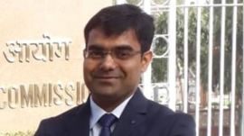 Om Kant Thakur, a 2020-batch IAS officer, sustained blunt injuries to his face in the incident in the Bindravani area,
