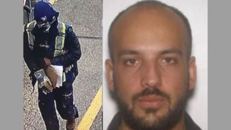 Former Air Canada manager, 32-year-old Simran Preet Panesar; a photo released by the Peel Regional Police following the heist (in left). (Photo Credit: Peel Regional Police)