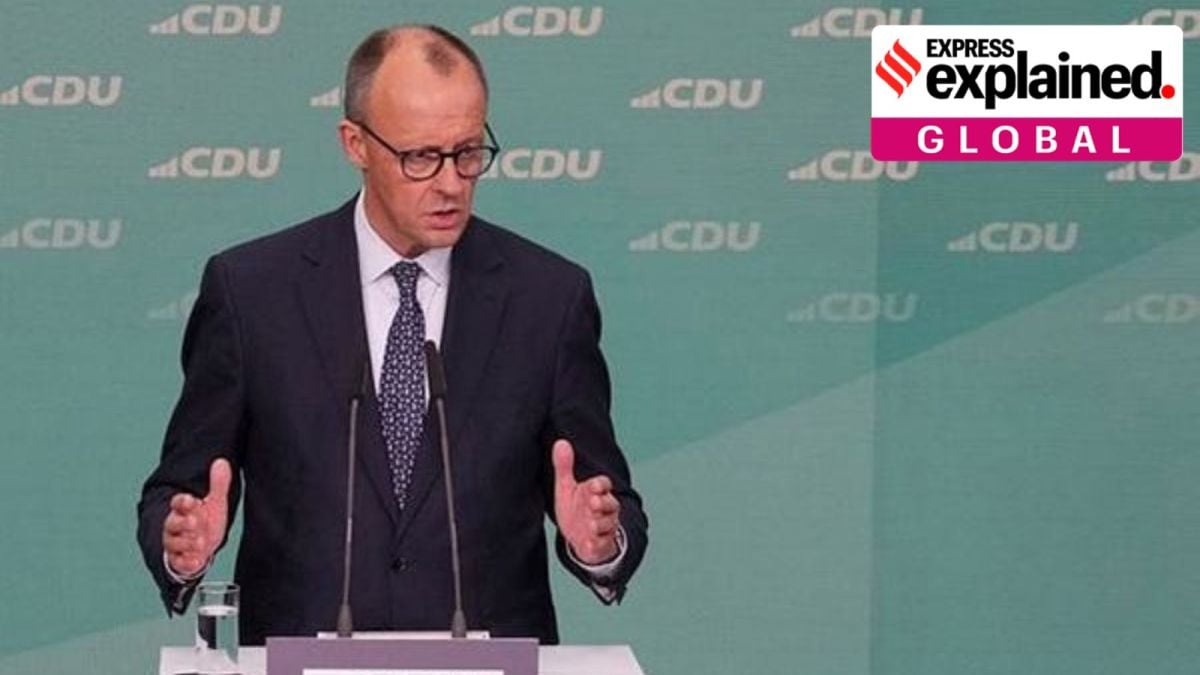 German conservative candidate for chancellor and Christian Democratic Union (CDU) party leader Friedrich Merz attends a press conference following the general election in Berlin, Germany, February 24, 2025.