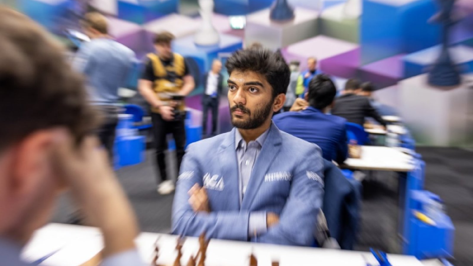 Gukesh in Round 12 of the Tata Steel Chess Tournament in Wijk aan Zee. (PHOTO: Jurriaan Hoefsmit via Tata Steel chess)