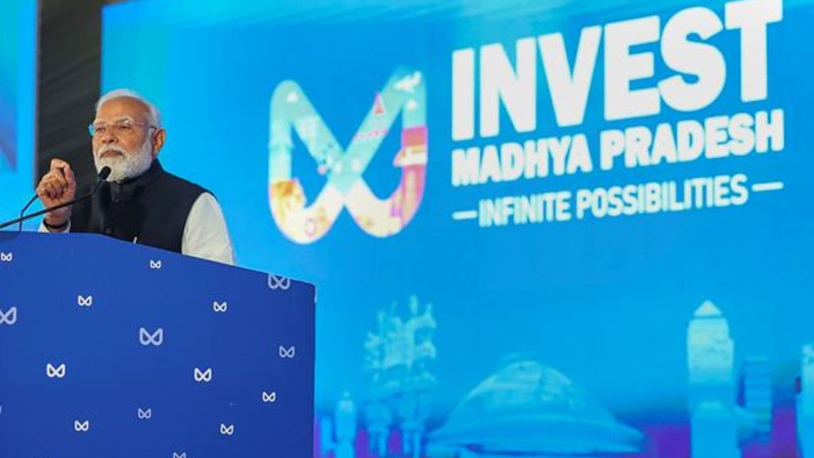 Prime Minister Narendra Modi addresses the Global Investors Summit 2025, in Bhopal, Madhya Pradesh, PM Modi