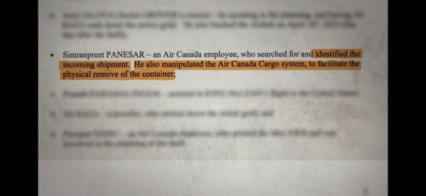 Investigating officers in Canada believe only Panesar “had the necessary access to search the incoming high value shipments”.