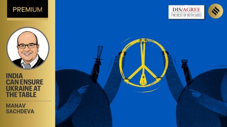 Donald Trump’s seismic foreign policy shift envisions ending the Russia-Ukraine war without Ukraine and Europe at the table. (Illustration by C R Sasikumar)