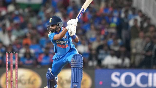 Shreyas Iyer bats during the ODI series against England. (PTI)
