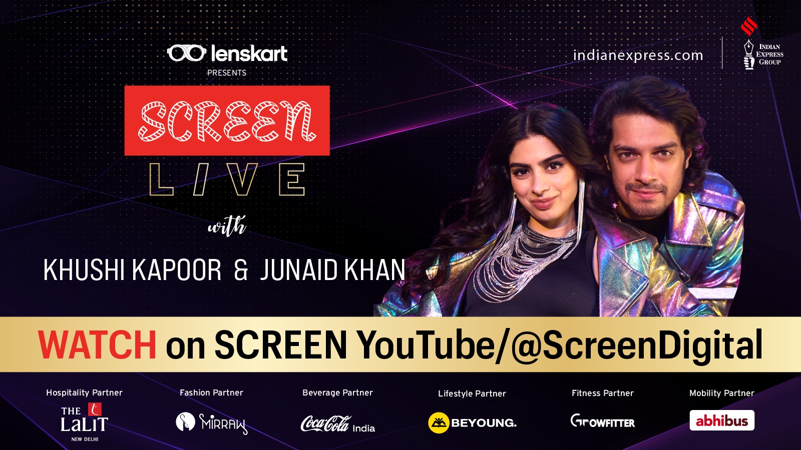 SCREEN Live with Junaid Khan and Khushi Kapoor. 