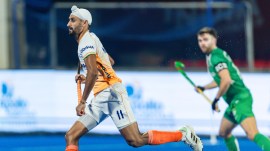 Mandeep Singh scored against Ireland in the FIH Pro League. (PHOTO: Hockey India)