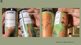 Mahatma Gandhi's image on Russian beer