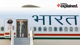 Prime Minister Narendra Modi emplanes for Paris, France, in New Delhi.