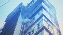 Officials said no injury has been reported so far in the fire that erupted on the 42nd floor of the Salsette Building in Mumbai.