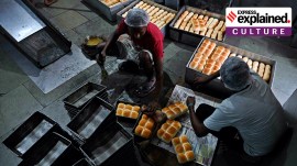 Workers prepare ladi pav at the New Edward Bakery, Fort in Mumbai.