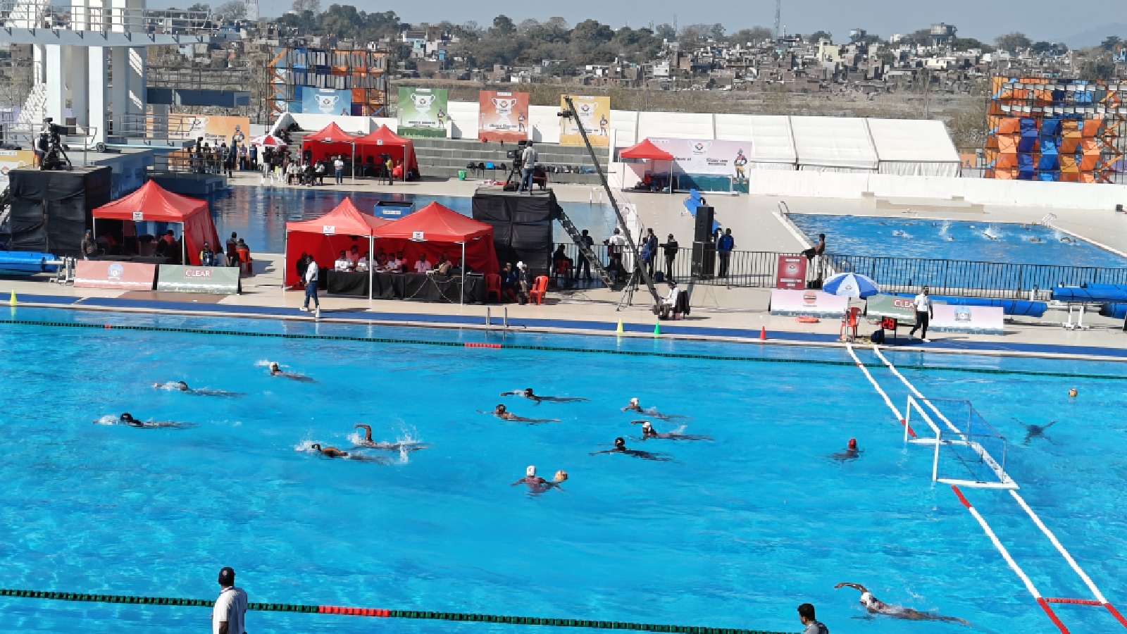 Two new pools have come up at the aquatics centre, for driving and for practice. (Express Photo)