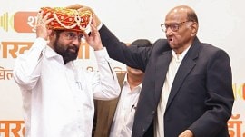 As Pawar honours Shinde, Sena UBT: ‘He let us down by felicitating traitor’