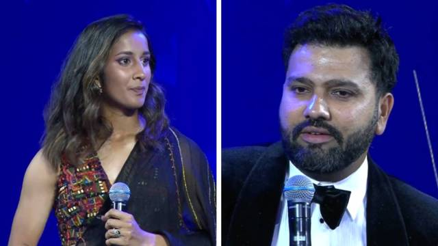 Jemimah Rodrigues and Rohit Sharma during the BCCI Awards successful  Mumbai. (BCCI)