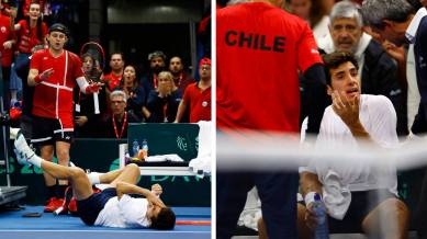 Davis Cup: Belgian Zizou Bergs' collision with Cristian Garin cost the Chilean the match. (Reuters)