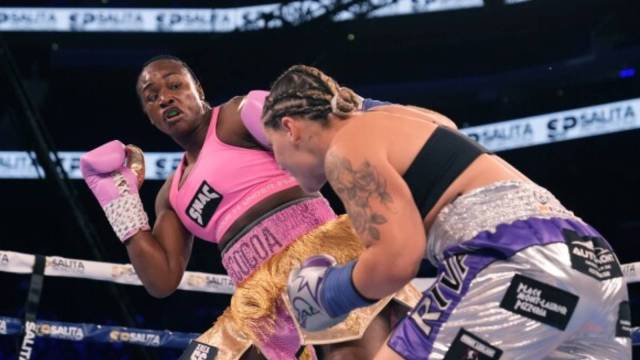 Claressa Shields became an undisputed champion   successful  a 3rd  value   class, adding to her undisputed titles successful  the middleweight and light-middleweight divisions. (AP)