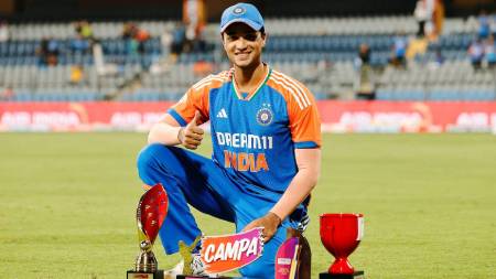 Abhishek Sharma's record-breaking knock in Mumbai has propelled him to No. 2 in the ICC T20I batting rankings. (BCCI)