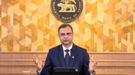 RBI Governor Sanjay Malhotra delivers the Monetary Policy statement and announces the repo rate cut. (RBI Youtube via PTI Photo)