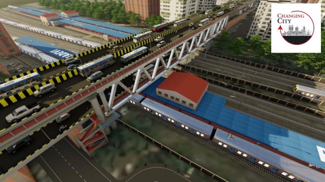 A caller   double-decker bridge, a captious   constituent   for the upcoming Sewri-Worli Connector.