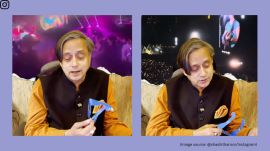 In the now-viral video, Tharoor sported his signature kurta-pajama with a Nehru coat (Image source: @shashitharoor/Instagram)