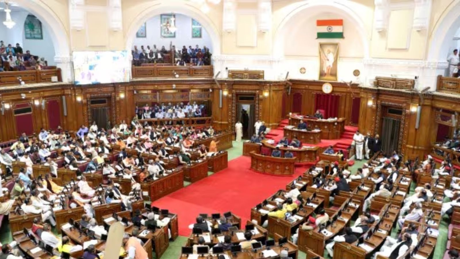 Uproar in UP Assembly as SP MLAs protest: ‘Deputy CM should quit over Neta-ji remarks’ | Lucknow News Uproar in UP Assembly as SP MLAs protest: ‘Deputy CM should quit over Neta-ji remarks’ | Lucknow News
