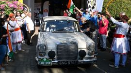 The vintage car rally is slated to conclude on March 7 in Mumbai where the participants will revel in a prize-giving gala dinner. (Express Photo/Sankhadeep Banerjee)